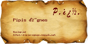 Pipis Ágnes névjegykártya
